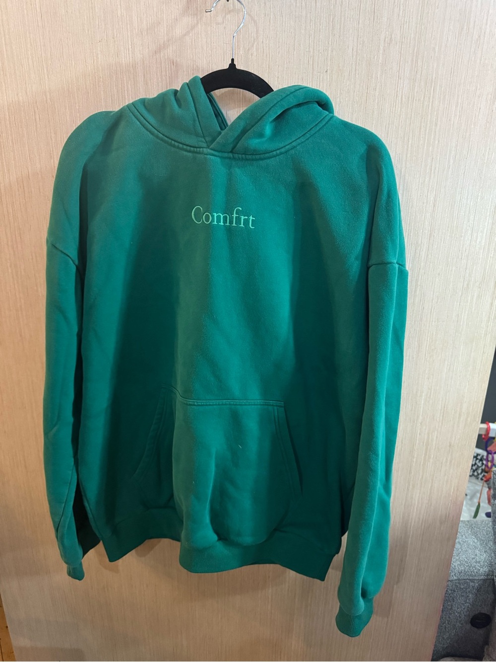 Women’s Comfrt Oversized Emerald Green Pullover Hoodie Size XL